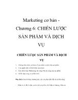 Marketing cơ bản -Chương 6: Chiến lược sản phẩm và dịch vụ
