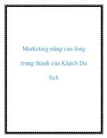 Marketing nâng cao lòng trung thành của Khách Du lịch