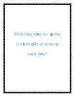 Marketing sáng tạo: quảng cáo trên giấy vệ sinh- Tại sao không?