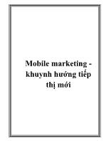 Mobile marketing -Khuynh hướng tiếp thị mới