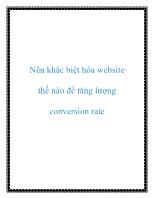Nên khác biệt hóa website thế nào để tăng lượng conversion rate