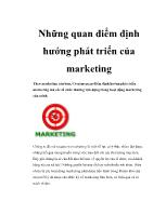 Những quan điểm định hướng phát triển của marketing