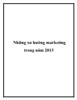 Những xu hướng marketing trong năm 2013