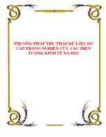 Phương pháp thu thập dữ liệu sơ cấp trong nghiên cứu các hiện tượng kinh tế xã hội