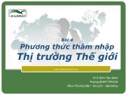 Phương thức thâm nhập Thị trường Thế giới