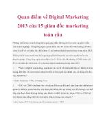 Quan điểm về Digital Marketing 2013 của 15 giám đốc marketing toàn cầu