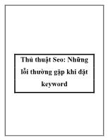 Thủ thuật Seo: Những lỗi thường gặp khi đặt keyword