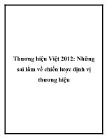 Thương hiệu Việt 2012: Những sai lầm về chiến lược định vị thương hiệu