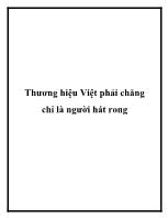 Thương hiệu Việt phải chăng chỉ là người hát rong