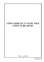 Tiểu luận Công nghệ xử lý nước thải công ty bia rượu