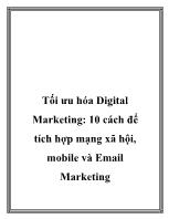 Tối ưu hóa Digital Marketing: 10 cách để tích hợp mạng xã hội, mobile và Email Marketing