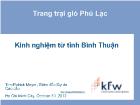 Trang trại gió Phú Lạc Kinh nghiệm từ tỉnh Bình Thuận