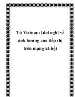 Từ Vietnam Idol nghĩ về ảnh hưởng của tiếp thị trên mạng xã hội