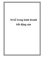 36 kế trong kinh doanh bất động sản