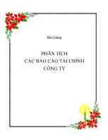 Bài giảng phân tích các Báo cáo tài chính công ty