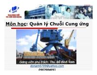 Bài giảng Quản lý Chuỗi Cung ứng