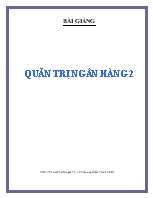 Bài giảng Quản trị ngân hàng 2