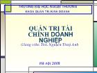 Bài giảng Quản trị tài chính doanh nghiệp