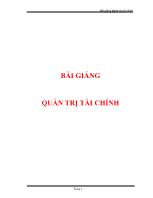 Bài giảng quản trị tài chính