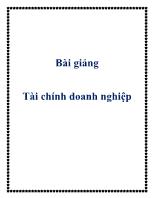 Bài giảng Tài chính doanh nghiệp