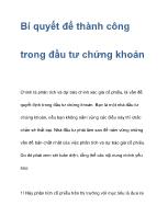 Bí quyết để thành công trong đầu tư chứng khoán