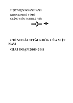 Chính sách tài khóa của Việt Nam giai đoạn 2009- 2011