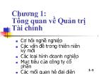 Chương 1: Tổng quan về Quản trị Tài chính