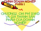 Chương 2. Chi phí sản xuất kinh doanh và giá thành sản phẩm của doanh nghiệp