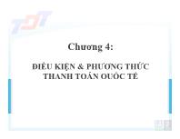 Chương 4: Điều kiện & phương thức thanh toán quốc tế