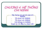 Chương 4: Hệ thống chi ngân sách Nhà nước