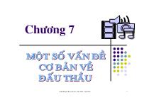 Chương 7 Một số vấn đề cơ bản về đấu thầu