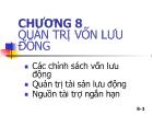 Chương 8 Quản trị vốn lưu động