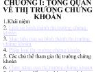 Chương I: Tổng quan về thị trường chứng khoán