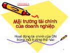 Chương II Môi trường tài chính của doanh nghiệp