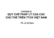 Chương III Quy chế pháp lý của các chủ thể trên thị trường chứng khoán Việt Nam
