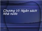 Chương VI: Ngân sách Nhà nước