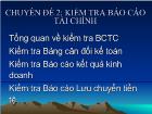 Chuyên đề 2: Kiểm tra Báo cáo tài chính