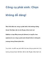 Công cụ phái sinh: Chọn không dễ dàng