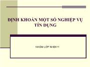 Định khoản một số nghiệp vụ tín dụng