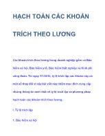 Hạch toán các khoản trích theo lương