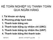 Kế toán nghiệp vụ thanh toán qua ngân hàng