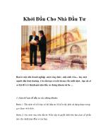 Khởi đầu cho nhà đầu tư