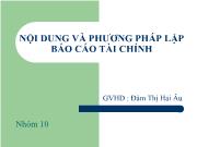 Nội dung và phương pháp lập Báo cáo tài chính