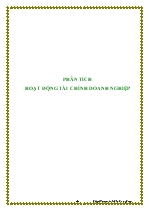 Phân tích hoạt động tài chính doanh nghiệp