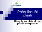 Phân tích tài chính Công ty cổ phần dược phẩm Imexpharm