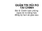 Quản trị rủi ro tài chính Bài 9: Chiến lược phòng ngừa rủi ro bằng hợp đồng kỳ hạn và giao sau