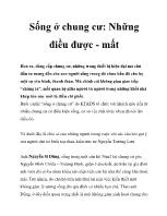 Sống ở chung cư: Những điều được - Mất