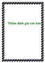 Thẩm định giá căn bản