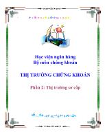 Thị trường chứng khoán Phần 2: thị trường sơ cấp