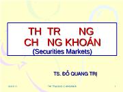 Thị trường chứng khoán (Securities Markets)